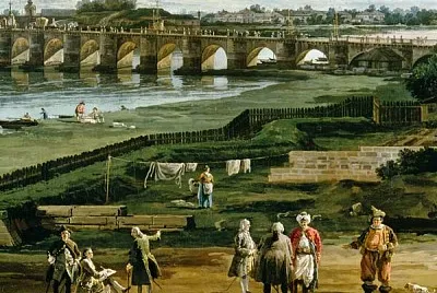 1935 Oldsmobile coupe and Golden Gate Bridge under