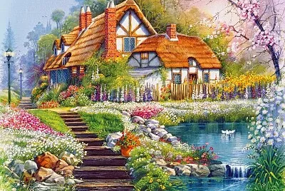 Casita con lago jigsaw puzzle