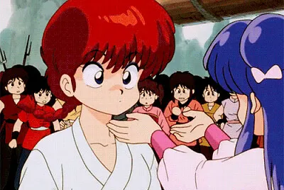 shampoo besa a ranma en la mejilla