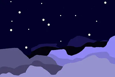 Montanhas com um cÃ©u estrelado  -  jigsaw puzzle