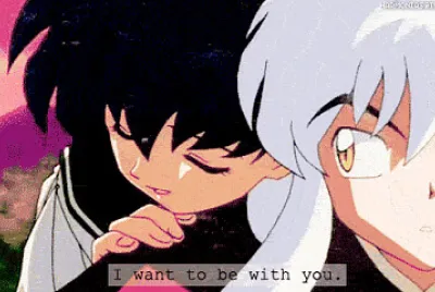 kagome se siente feliz al ser cargada por inuyasha