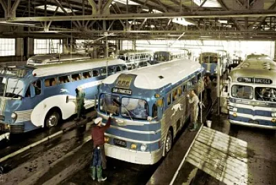 1954 Greyhound Bus Garage