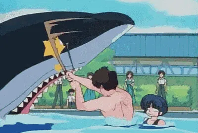 kuno defienda a akane de un tiburÃ³n ranma 1/2 jigsaw puzzle
