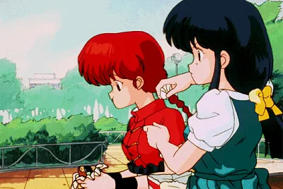 akane trata de lanar el papel igual que ranma