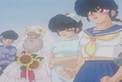 ranma y sus amigos vestidos de mujer ranma ova 1/2