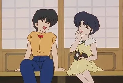 ranma y akane sonrien juntos ranma 1/2