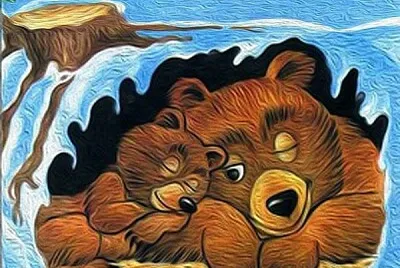Ursul hiberneaza.