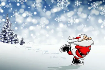 Ice Skating Santa