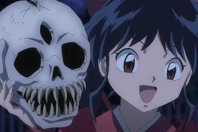 moroha agarra la cabeza del demonio hanyo no yashahime