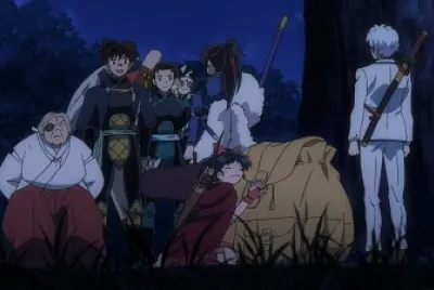 moroha abraza su mochila hanyo no yashahime