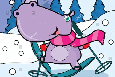 puzzle de hipopotamo deportes invierno