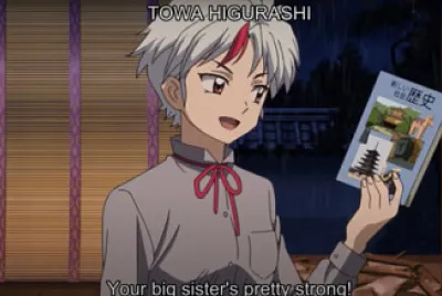 towa coje un libro de su epoca hanyo no yashahime