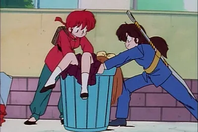 ranma y ukyo meten a subaza en la basura ranma 1/2