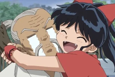 moroha abraza a su bisabuelo hanyo no yashahime jigsaw puzzle