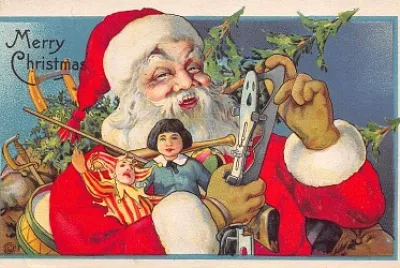 Vintage Santa with Dolls