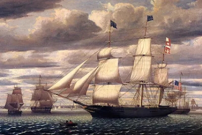 Clipper_Ship_Southern_Cross_Leaving_Boston_Harbor_