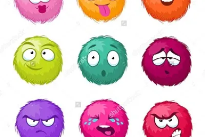 Puff ball funny faces