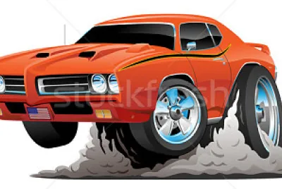 1970â€™s style muscle car cartoon