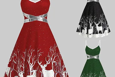 Christmas Print Dresses