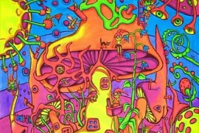 neon shroom jigsaw puzzle