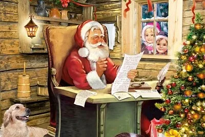 santa trabajando jigsaw puzzle