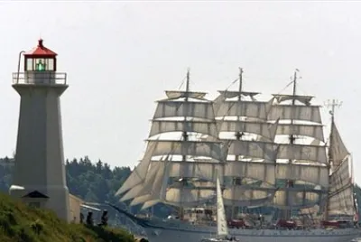 Tall ship sailing toward Halifax festival
