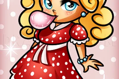 Little Girl In Polka Dot Dress