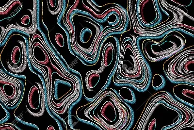 glowing blue, white and pink lines