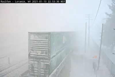 Laramie, WY rail yard snow storm