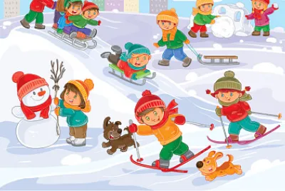 Jocurile copiilor iarna jigsaw puzzle