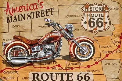 פאזל של vintage-route-66-motorcycle