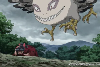 moroha es atacada por un ave del paraiso hanyo no yashahime jigsaw puzzle