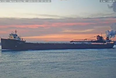 m/v Lee A. Tregurtha at sunrise