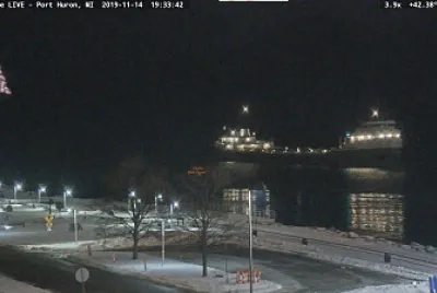 m/v Ojibway, on a snowy night jigsaw puzzle