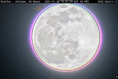 Full  "Wolf-Moon " with ring, Ashland,VA/USA