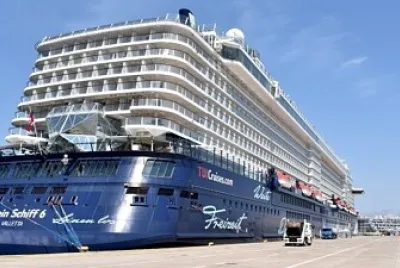 Large Cruise Ship in Greece