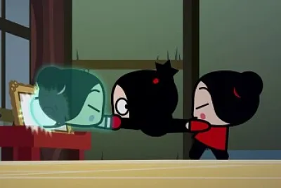 un fantasma trata de llevarse a garu pucca