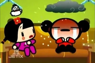 pucca se pone a llorar ya que garu no la ama pucca
