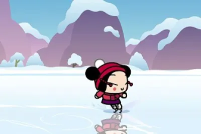 pucca patina y dibuja la cara de garu pucca
