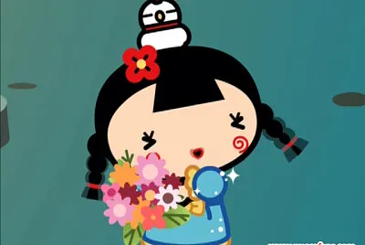 ching atrapa el bouquet de pucca pucca