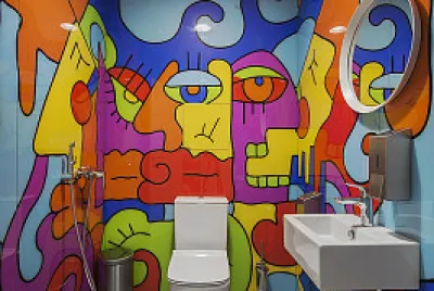 Colorful Restroom