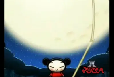 garu mira la luna llena y a pucca debajo pucca