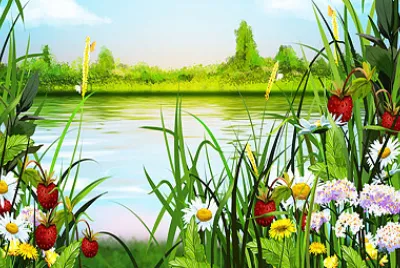 lago y flores jigsaw puzzle