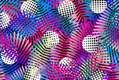 Bright colors exotic leaves
