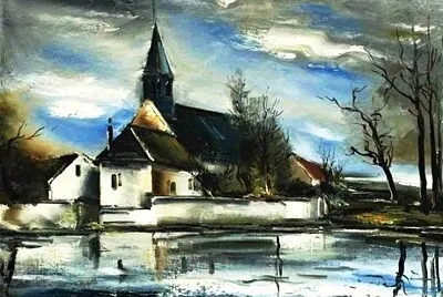Vlaminck église au bord du fleuve