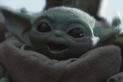 baby yoda happy