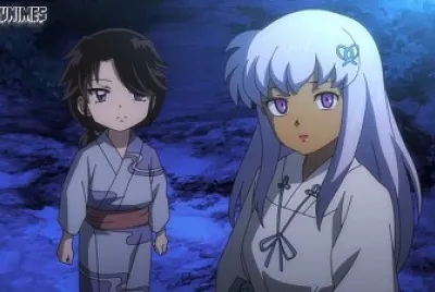 setsuna y shiori ven la luna hanyo no yashahime