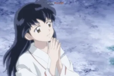 kagome ve a su hija alejándose hanyo no yashahime
