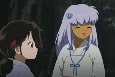 shiori sonríe por lo futa y raita cazaron hanyo no yashahime