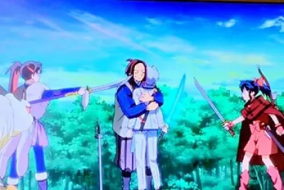 setsuna y moroha ven a riku abrazando a towa hanyo no yashahime jigsaw puzzle